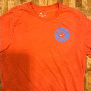Nike Orange Tee with Blue Graphic